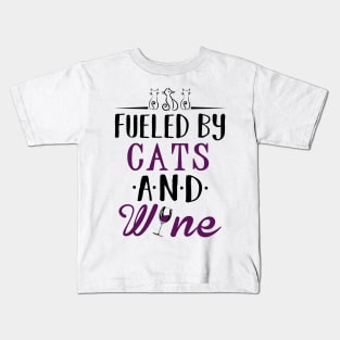 Fueled by Cats and Wine Kids T-Shirt